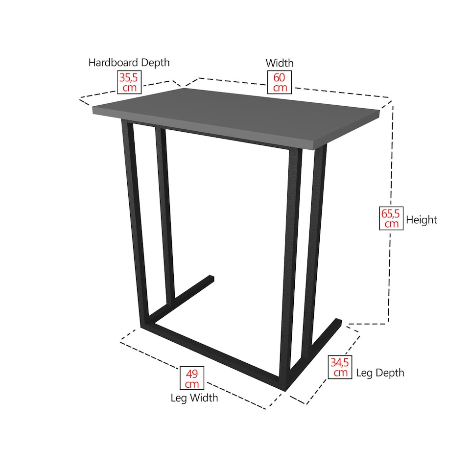 image 1 of Wood Laptop Table, Home Office Portable Computer Stand C-Shape With Metal Legs | Black | Black Marble