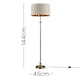 image 3 of ValueLights Traditional Style Antique Brass Sconce Floor Lamp With Beige Gold Drum Shade