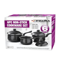 6pc Cookware Set & Lids Bakelite Handle Carbon Steel Non Stick Pans