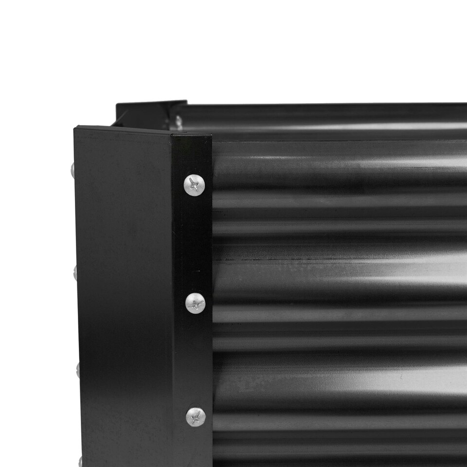 image 1 of Harbour Housewares Rectangle Galvanised Steel Raised Garden Beds - 120cm x 60cm - Anthracite - Pack of 2