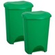 image 2 of 2 x 50L Commercial Medical Utility Green Coloured Recycling Waste Bins With Foot Pedal Green