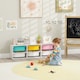 image 1 of AIYAPLAY 2 Tiers Toy Storage Organiser with 6 Plastic Bins, Low Height