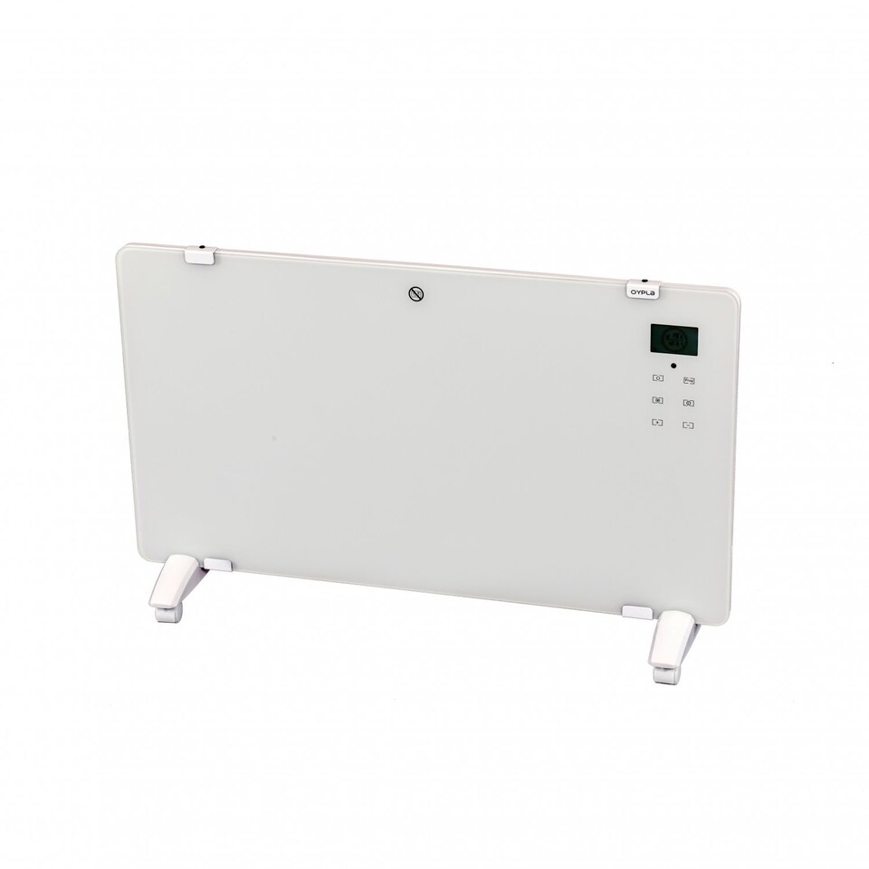 image 1 of 2000W White Glass Free Standing Electric Panel Convector Heater