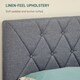image 5 of HOMCOM Double Bed Frame with 5-Level Adjustable Linen Headboard