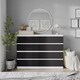 image 4 of Minimalist Chest of 8 Drawers - 88.3x120x35cm | White | White & Black | 1