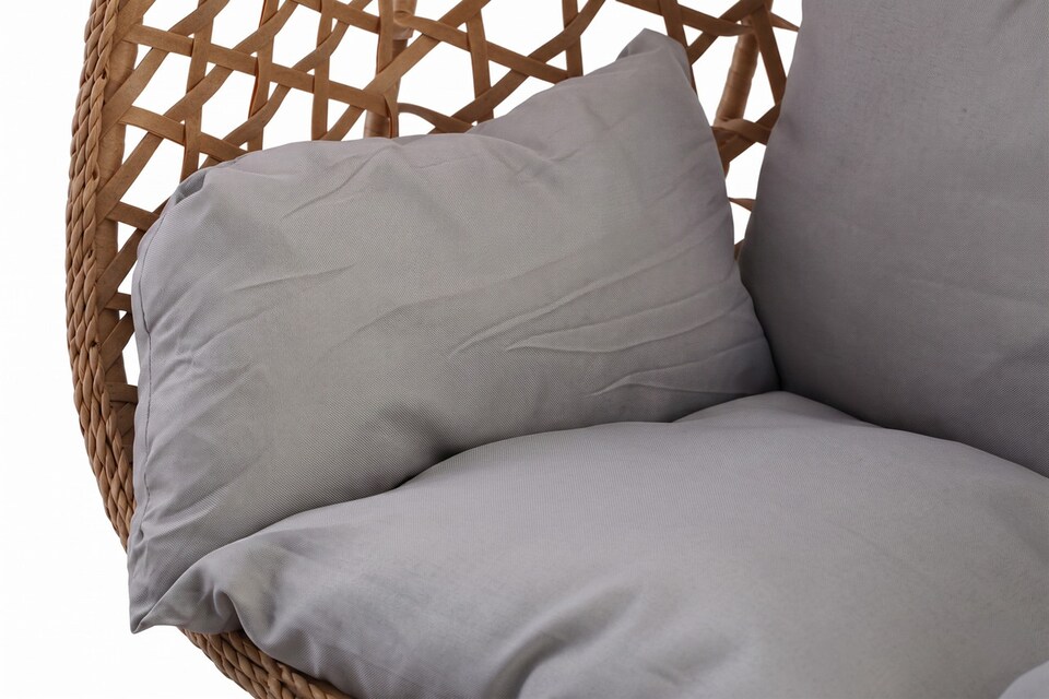 image 1 of URBNLIVING Rattan Hanging Egg Chair With Stand Indoor Outdoor