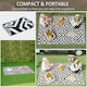 image 3 of Outsunny Reversible Outdoor Rug Plastic Straw RV Camping Mat for Garden Deck Picnic Black | Black and White