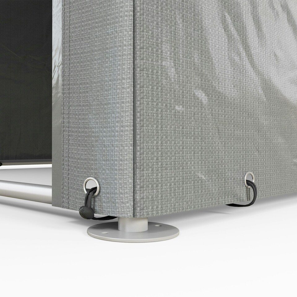 image 1 of Outsunny 1.6 x 2.2m Garden Storage Shed Portable Shed Tent, Light Grey Grey | Light Grey