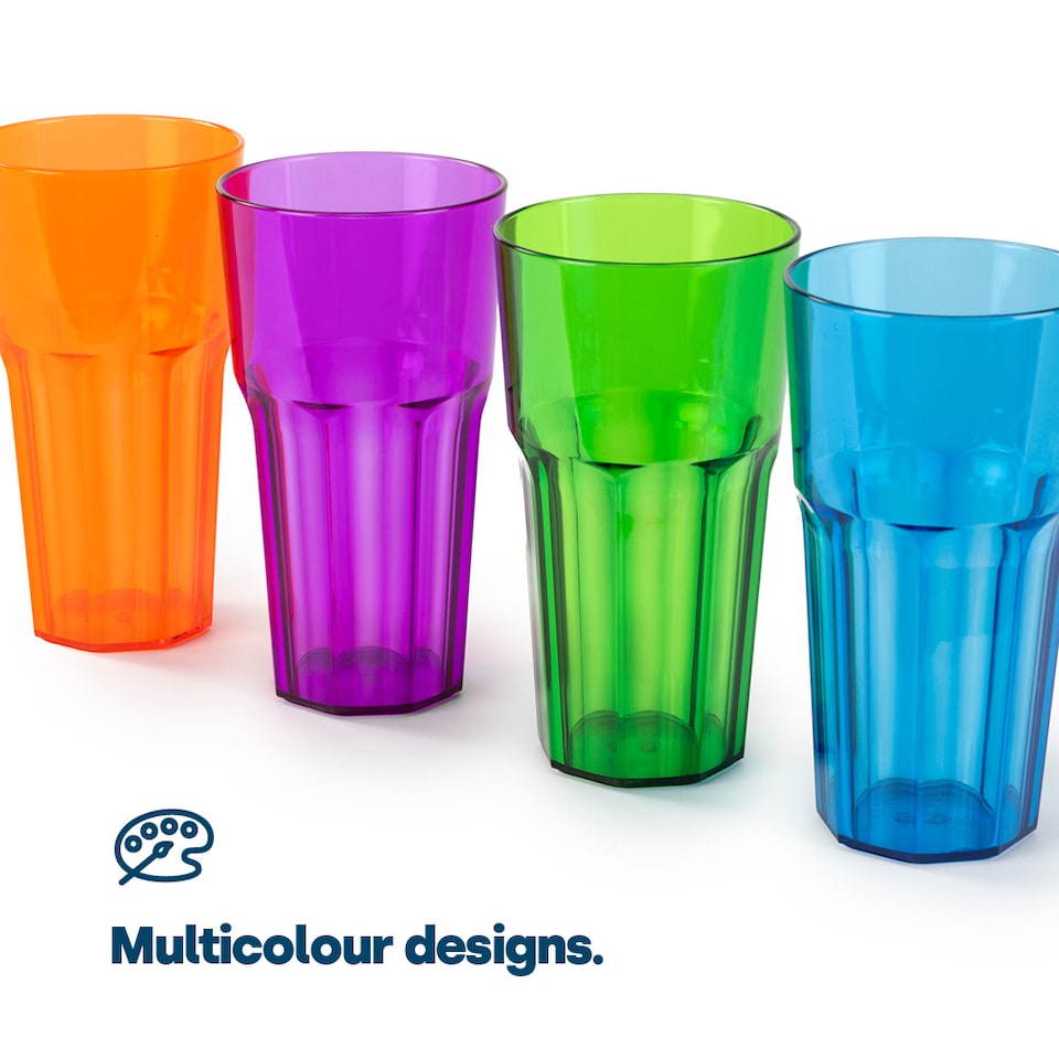 image 1 of Multicolour Plastic Tumbler Set of 4