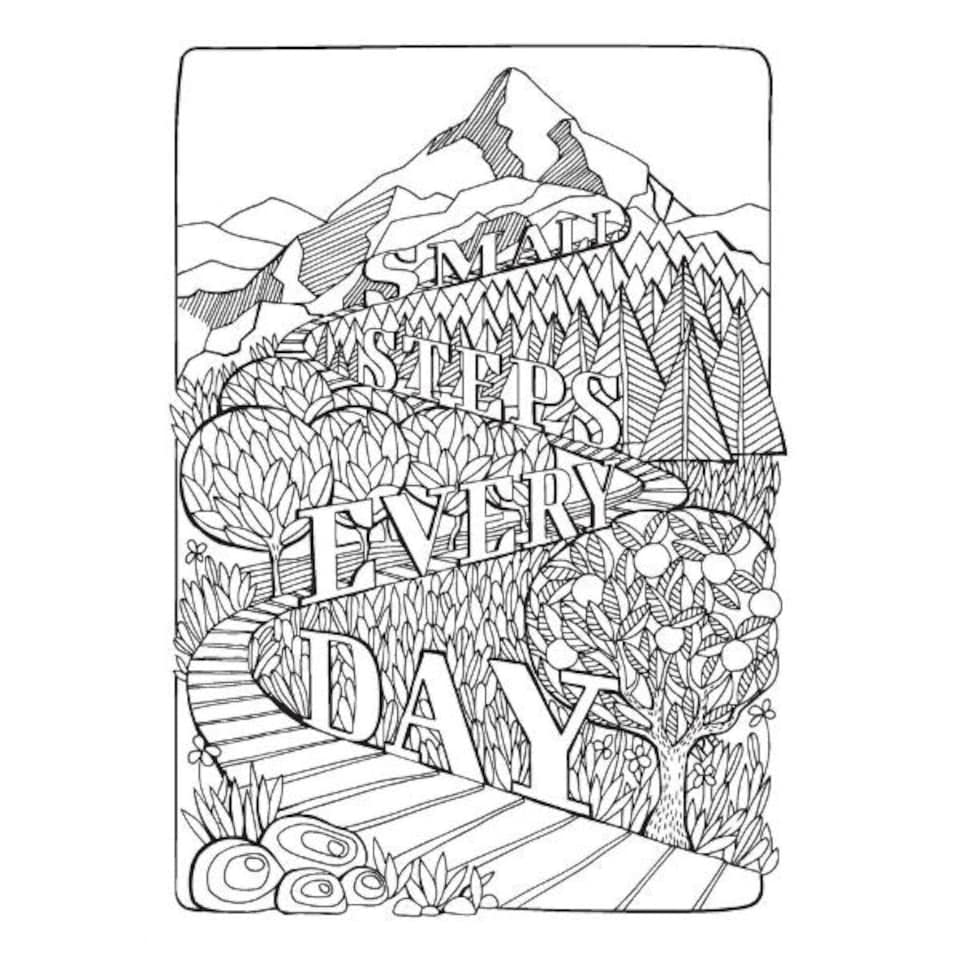 image 1 of 20 Pages Inspirational Quotes to Colour Book