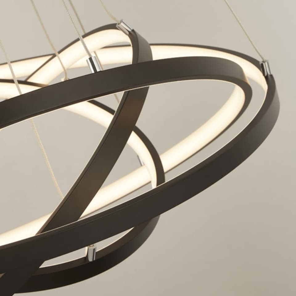image 1 of Gunnar 4 Band Black LED Ceiling Pendant