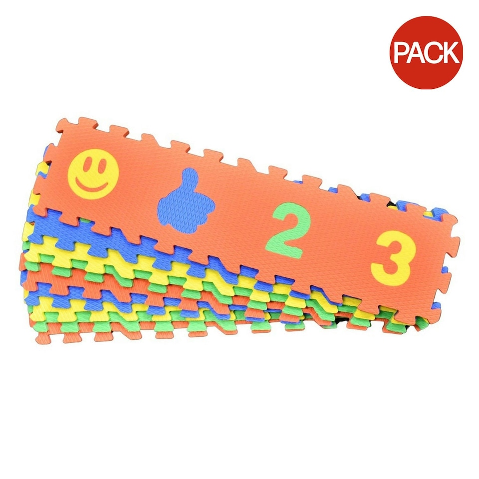 image 1 of Pre-Sport Alphabet & Numbers Play Mat (Pack Of 36) - Multicoloured - 6in x 6in