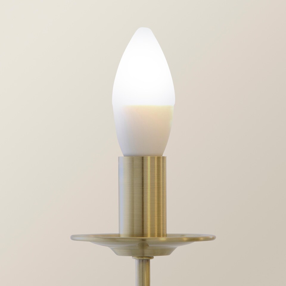 image 1 of ValueLights Memphis Antique Brass 5 Way Chandelier & Bulbs | Gold