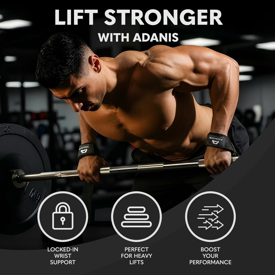 image 1 of Adanis Weight Lifting Straps for Gym and Heavy Lifts