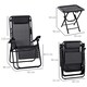 image 5 of Outsunny 3PC Zero Gravity Chairs Sun Lounger Table Set Black