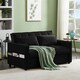 image 1 of Madrid 2 Seater Loveseat Pull Out Sofa Bed Black
