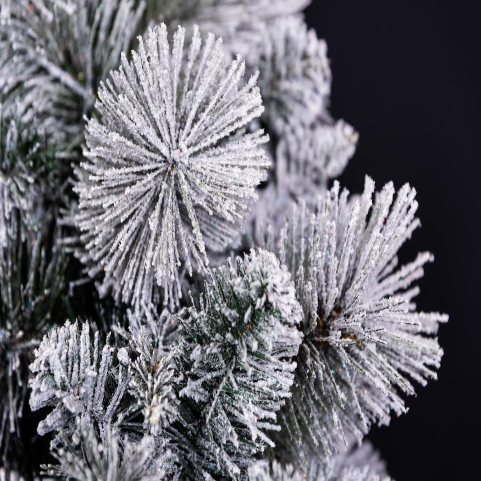 image 1 of 4ft White Snowy Tips Frosted Helsinki Fir Christmas Tree White | 4ft