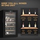 image 3 of HOMCOM 24 Bottle Wine Fridge, 65 Litre Capacity, 43cm Freestanding Wine Cooler Fridge with Glass Door, LED Light, Digital Touch Screen, Temperature Control, Black