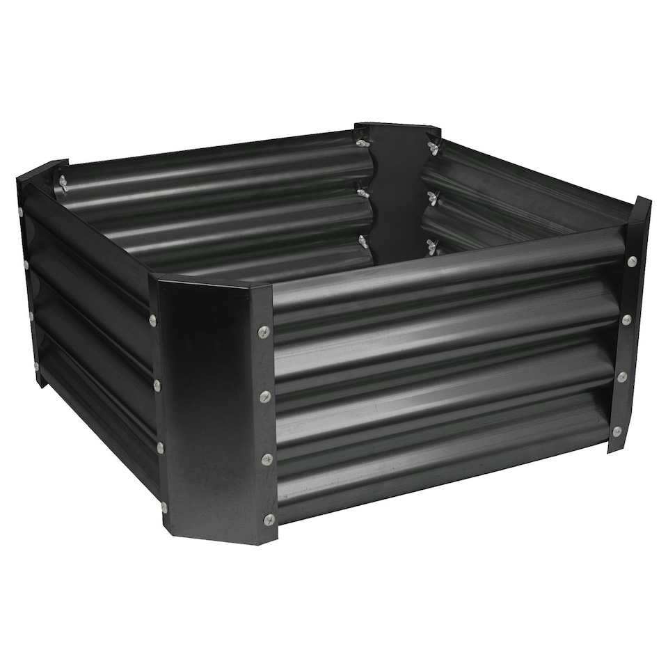 image 1 of Harbour Housewares Square Galvanised Steel Raised Garden Bed - 60cm x 60cm - Anthracite Grey