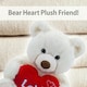image 8 of Bear Soft Toy Cream 34cm Sitting Bear Plush With Red Love Heart Cuddly Toy