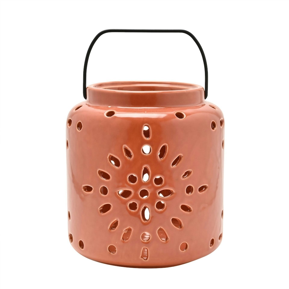 image 1 of Country Living Ceramic Lantern - Terracotta