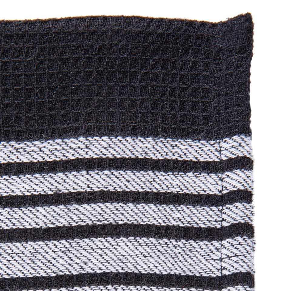 image 1 of Nicola Spring Cotton Tea Towels - 60cm x 40cm - Black - Pack of 2