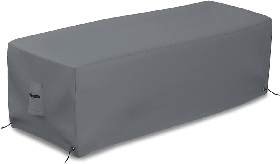 image 1 of Covers&All Rectangular Fire Pit Cover, Rectangle shape, 32 in L x 22 in W x 17 in H, Grey