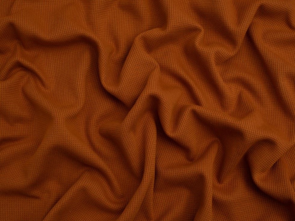 Minerva Core Range Brown Mini Waffle Textured Stretch Knit Fabric for Dressmaking, 150cm / 59" Wide - per metre