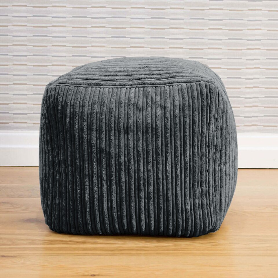 image 1 of rucomfy Indoor Jumbo Cord Bean Bag Footstool - Cube Pouffe