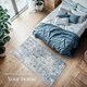 image 3 of Vintage Rug Amara - faded design, machine washable, short pile & non-slip underside Blue | 150 x 80 cm