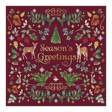 Woodland Animal Christmas Embossed Greeting Cards - Pack of 6