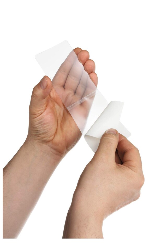 image 1 of Durable SEAL-IT Self-Laminating Pouches Self Seal Pockets | 100 Sheets | 54x90mm