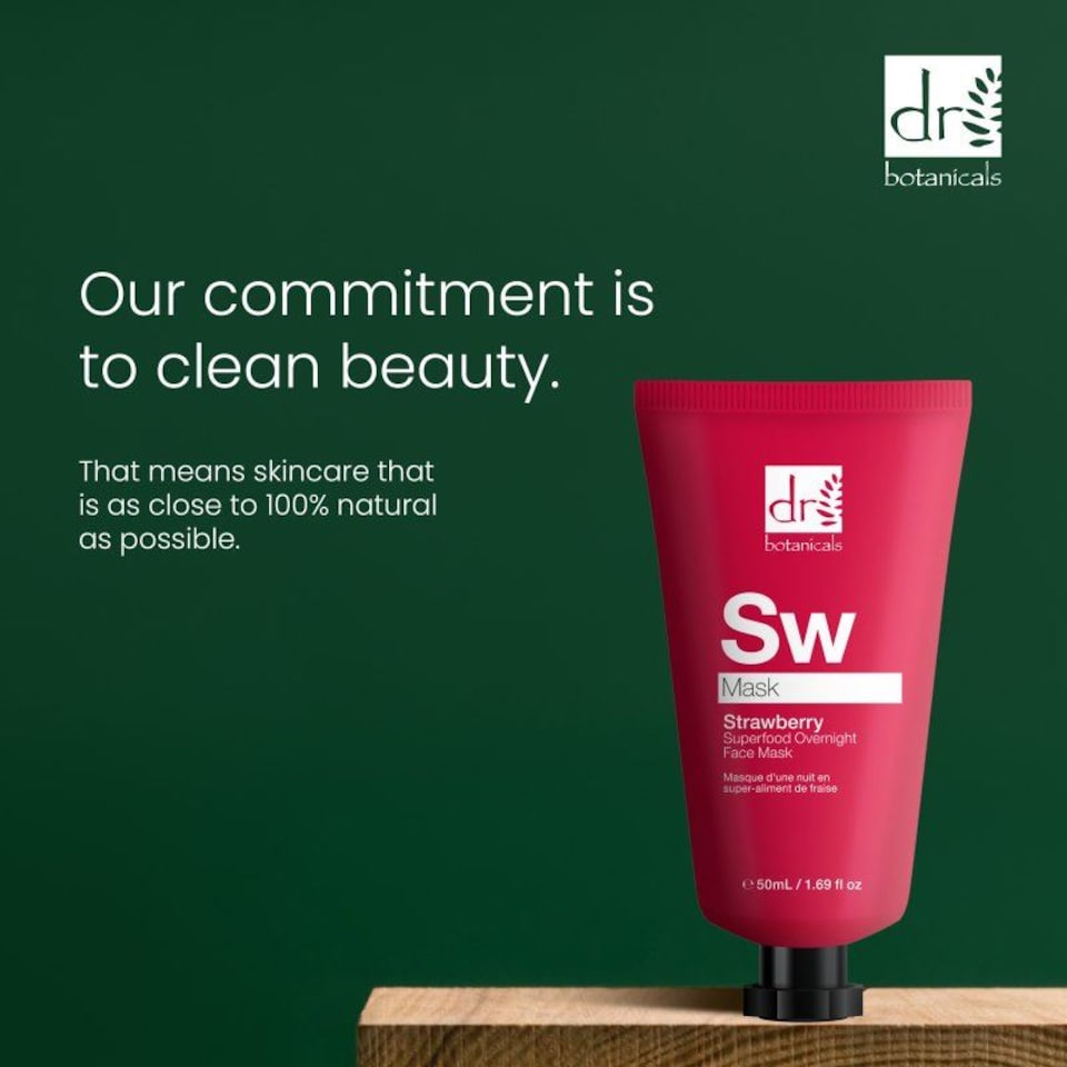 image 1 of Dr. Botanicals Strawberry Anti-Ageing Overnight Face Mask 50ml for Fine Lines, Wrinkles, Dryness
