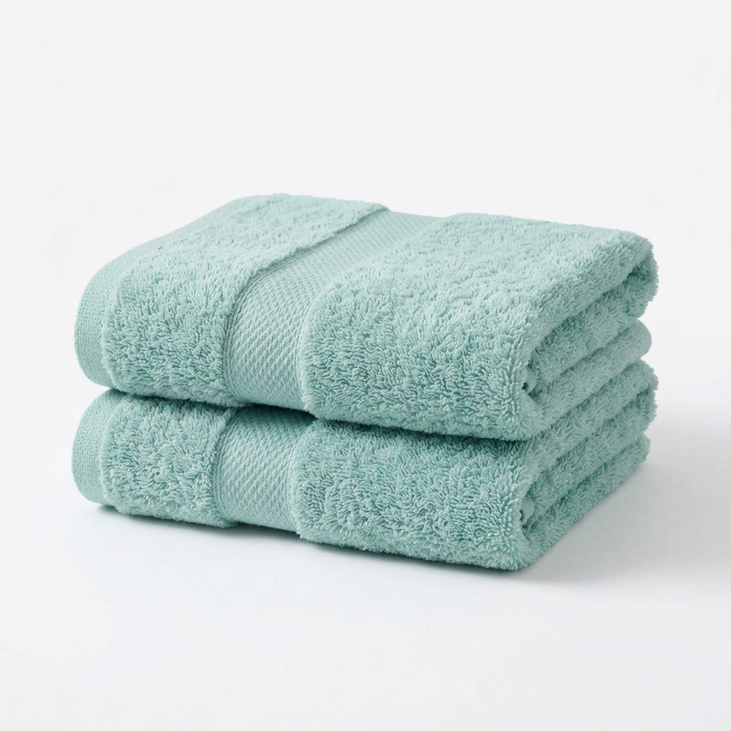 Vision V475 - 2 Pack 100% Cotton Hand Towels in Pale Green