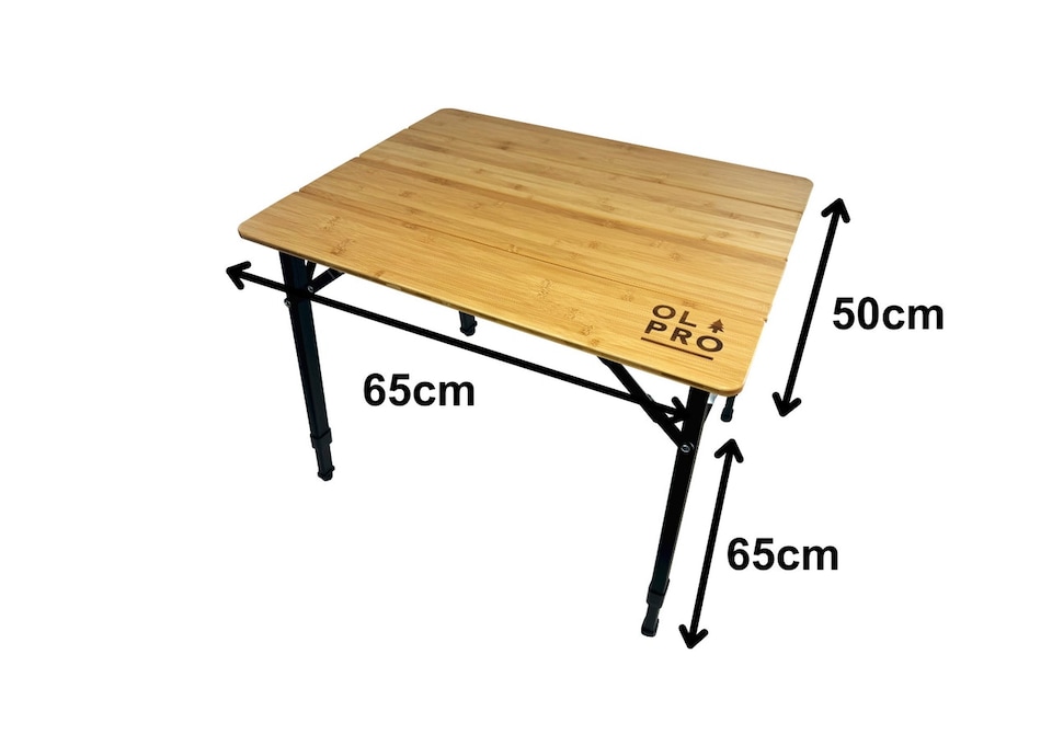image 1 of Bamboo Camping Table  4 Folding 65cm x 50cm