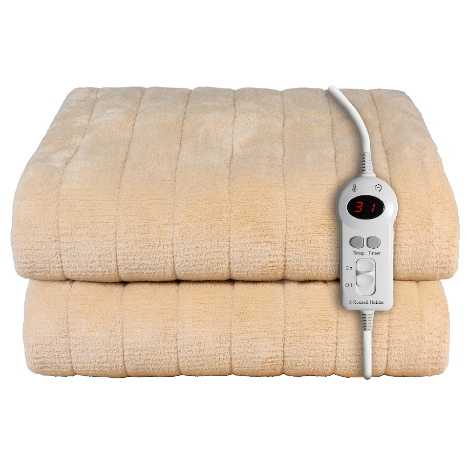 image 1 of Russell Hobbs RHHT1004BG Electric Blanket Beige Heated Throw Microfleece