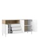 image 4 of Roomers Sideboard 3 Drawers 3 Doors in White and Oak