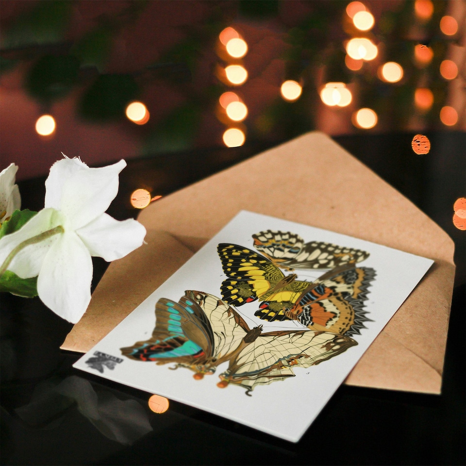 image 1 of Eugene Seguy Art Card Papillons Butterflies Illustration