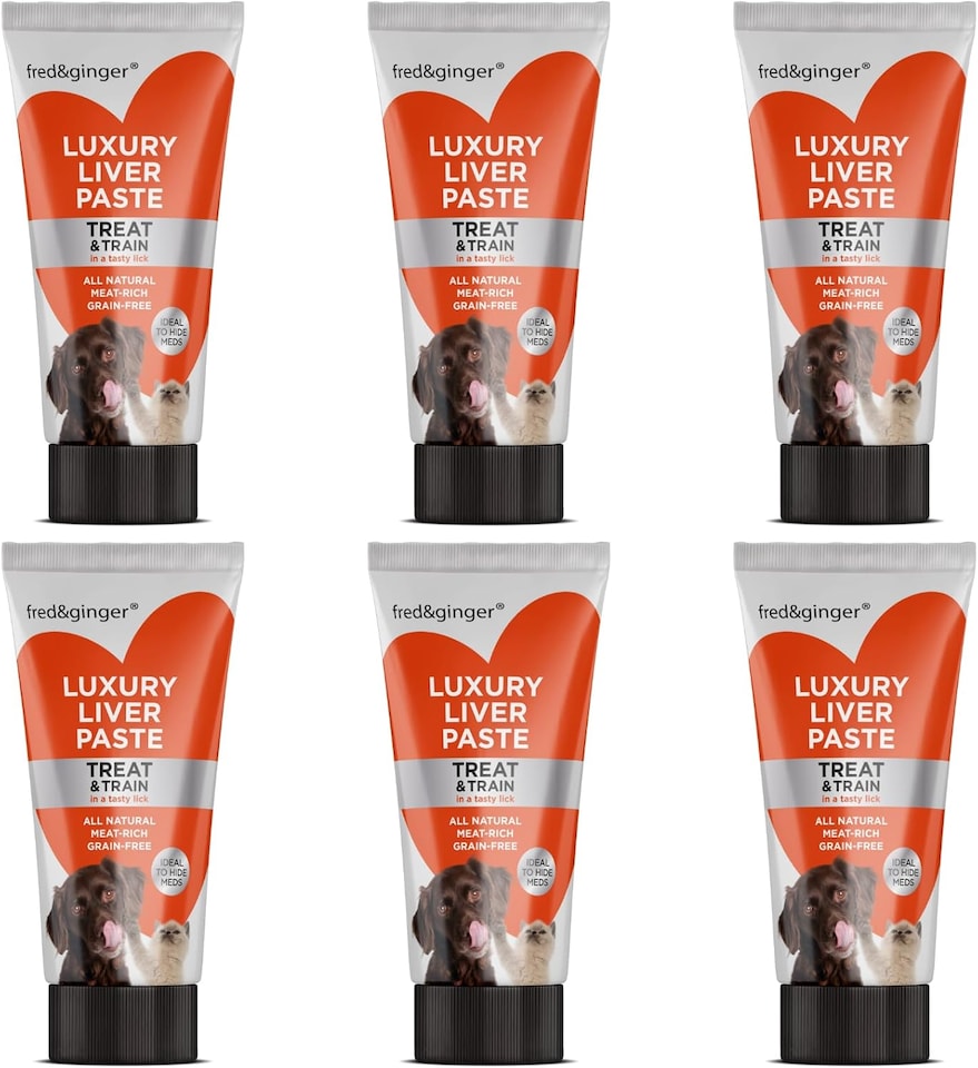 image 1 of Liver Paste Tubes for Dogs and Cats 75g [Pack of 6] Grain Free, Hypoallergenic Luxury Liver Pate Ideal Training Aid, Medication Administering