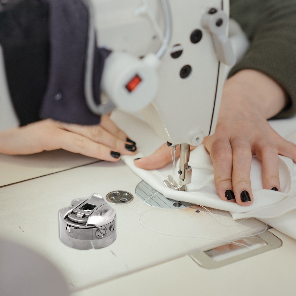 image 1 of Silver Stainless Steel Sewing Machine Bobbins Case for Household