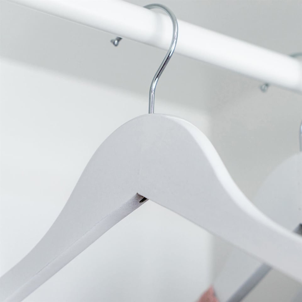 image 1 of Harbour Housewares Wooden Coat Hangers - White - Pack of 30