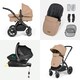 image 5 of Stomp Luxe 2-in-1 Pram – Birth to Approx. 4 Years, Foldable, All-Terrain, Rain Cover, Footmuff, Puncture-Proof Wheels & More (Black/Desert/Tan)
