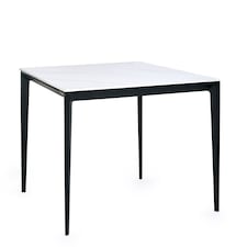 Premium Marbella 80cm Square Stone Top Dining Table - White Marble