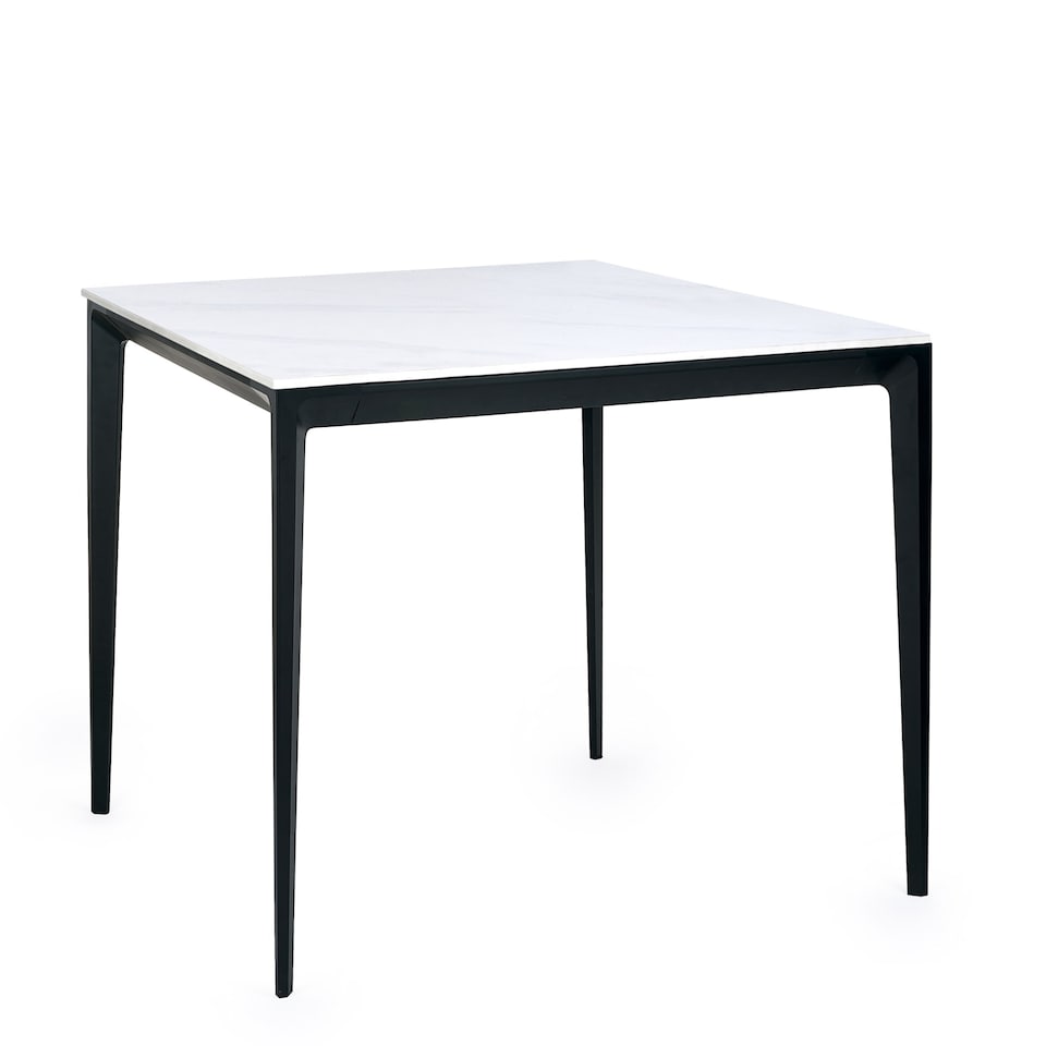 image 1 of Premium Marbella 80cm Square Stone Top Dining Table - White Marble