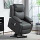 image 2 of HOMCOM Riser and Recliner Chair with Massage, Power Lift Recliner Chair for Elderly with Remote Control, Extended Footrest, Dual Side Pockets, Overstuffed Electric Reclining Armchair, Dark Grey | Grey