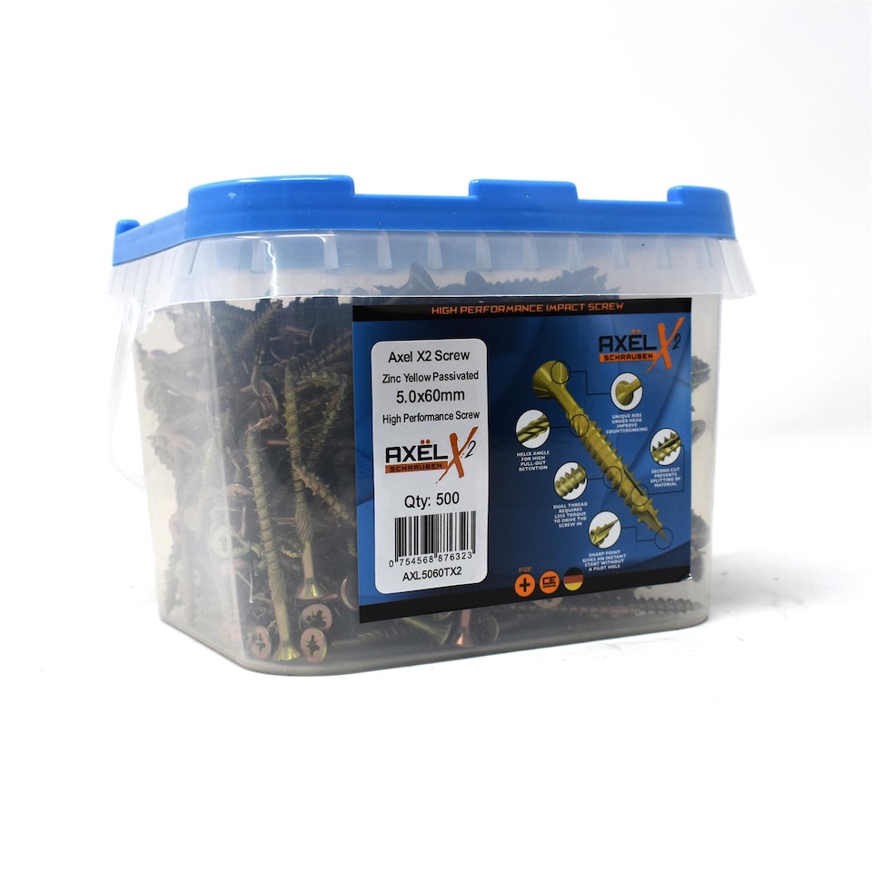 image 1 of Axel High Performance Woodscrews (Dia) 5.0mm (L) 60mm - Tub of 500