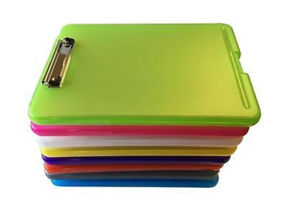 image 1 of Pack of 8 Assorted Colour A4 Clipboard Box Files