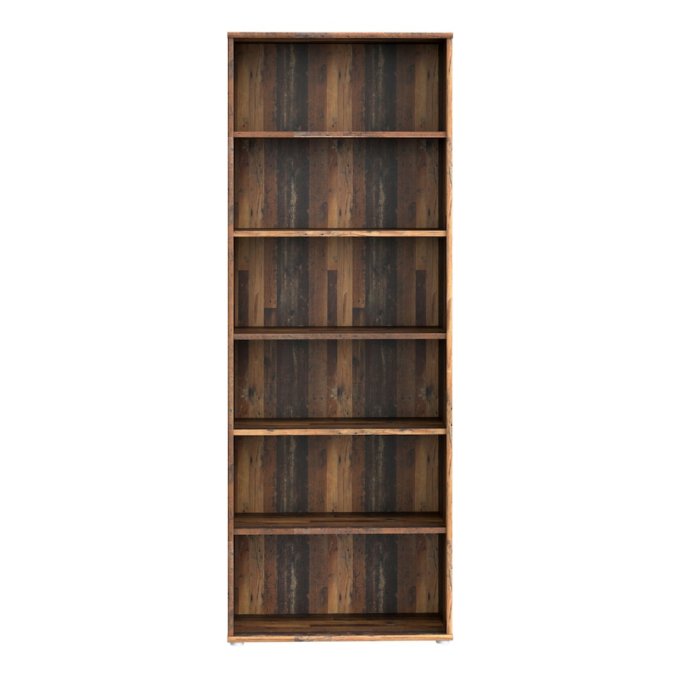 image 1 of Essential Wide 5 Shelf Bookcase in Vintage Oak