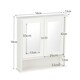 image 2 of COSTWAY Wall Mounted Bathroom Mirror Cabinet Storage White White
