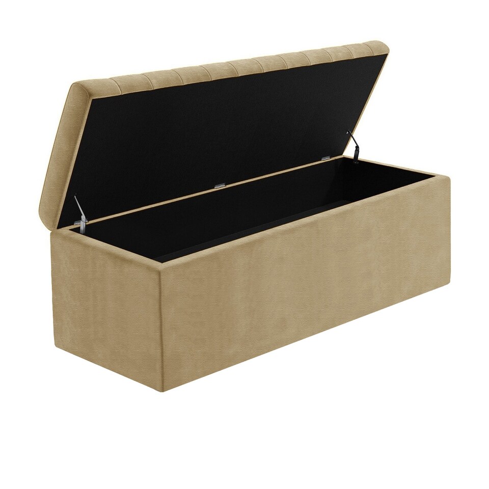 image 1 of Safar 180cm Wide Ottoman Storage box - Beige Naples Ottoman Box with Storage